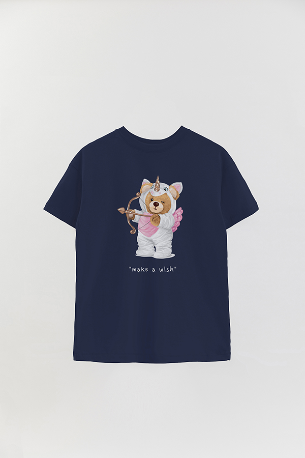 REMERA OVER ESTAMPADA UNISEX TEDDY MAKE A WISH