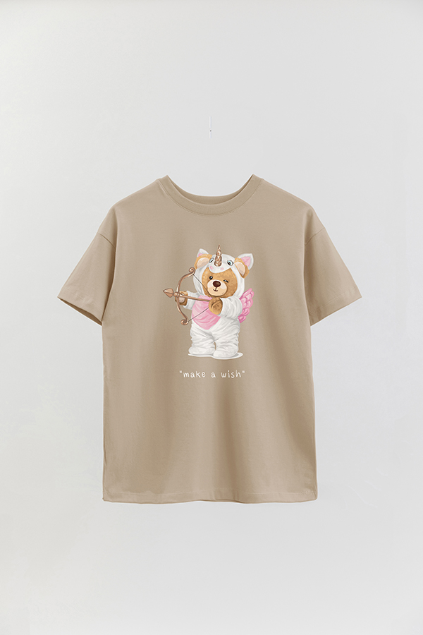 REMERA OVER ESTAMPADA UNISEX TEDDY MAKE A WISH
