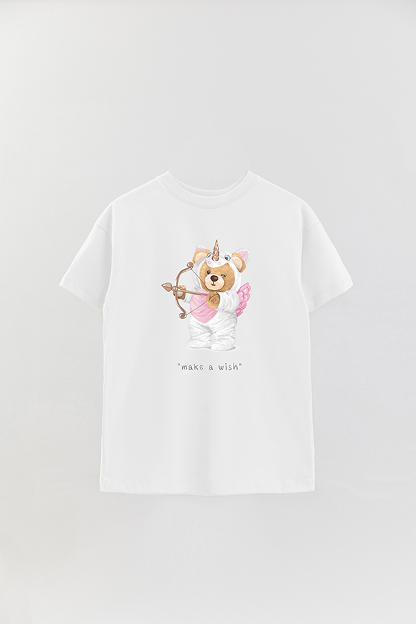 REMERA OVER ESTAMPADA UNISEX TEDDY MAKE A WISH