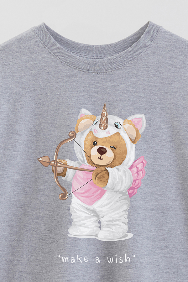 REMERA OVER ESTAMPADA UNISEX TEDDY MAKE A WISH