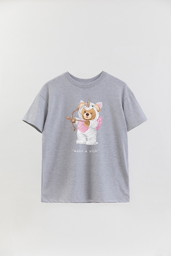 REMERA OVER ESTAMPADA UNISEX TEDDY MAKE A WISH