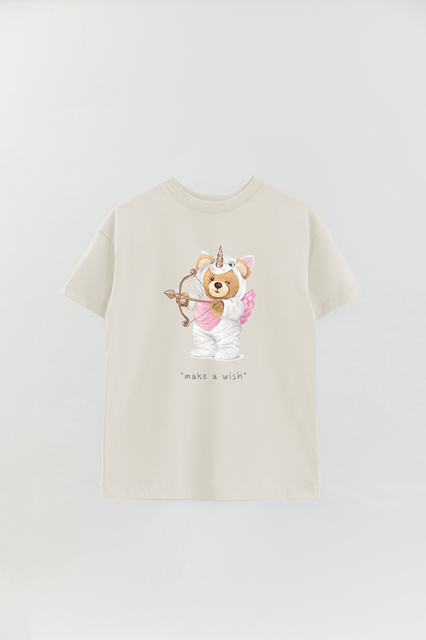 REMERA OVER ESTAMPADA UNISEX TEDDY MAKE A WISH