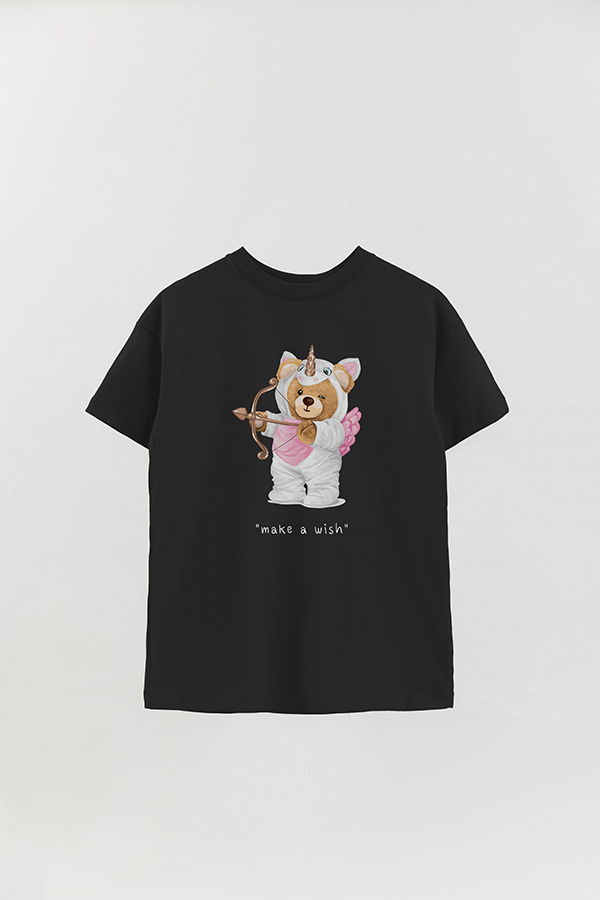 REMERA OVER ESTAMPADA UNISEX TEDDY MAKE A WISH