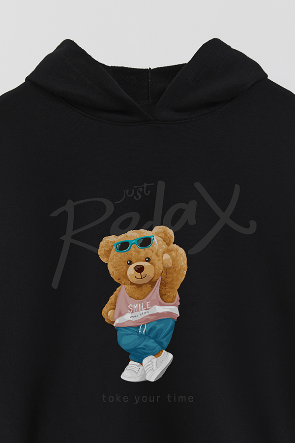 HOODIE RUSTICO KID TEDDY JUST RELAX TAKE YOUR TIME
