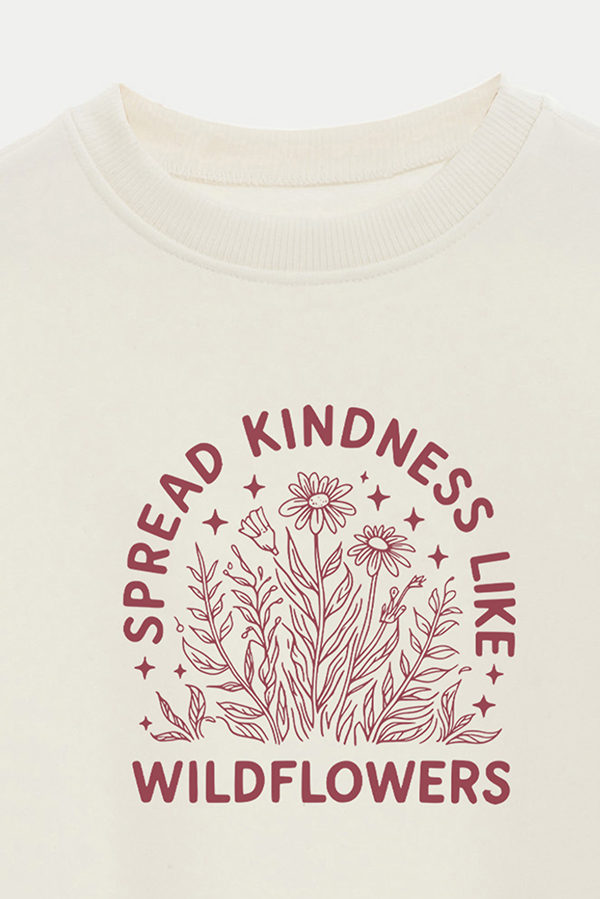BUZO CROP FRISA ESTAMPADO MINIMAL LOVE KINDNESS