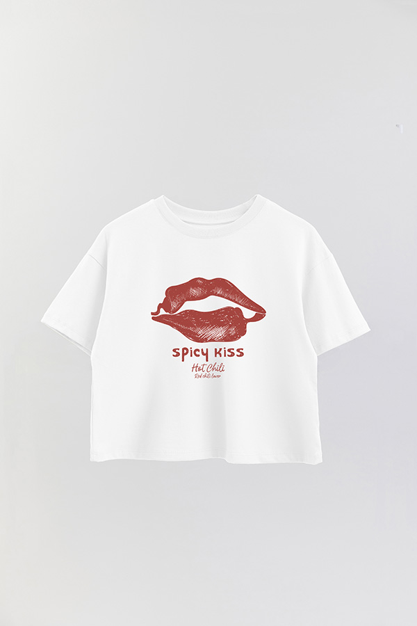 REMERA CROP ESTAMPADA FRSP SPICY KISS