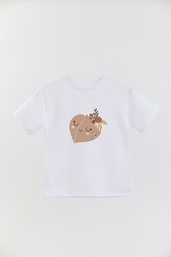 REMERA BASIC GIRL CUTE FRUITS CUTE PEACH