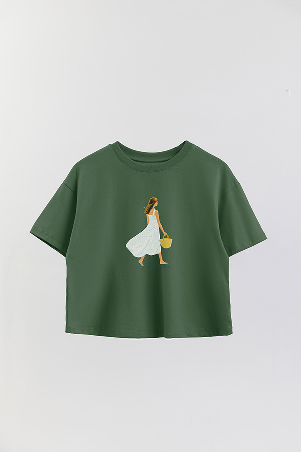 REMERA CROP ESTAMPADA COASTAL BAREFOOT AND BREEZE