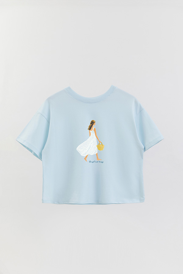 REMERA CROP ESTAMPADA COASTAL BAREFOOT AND BREEZE