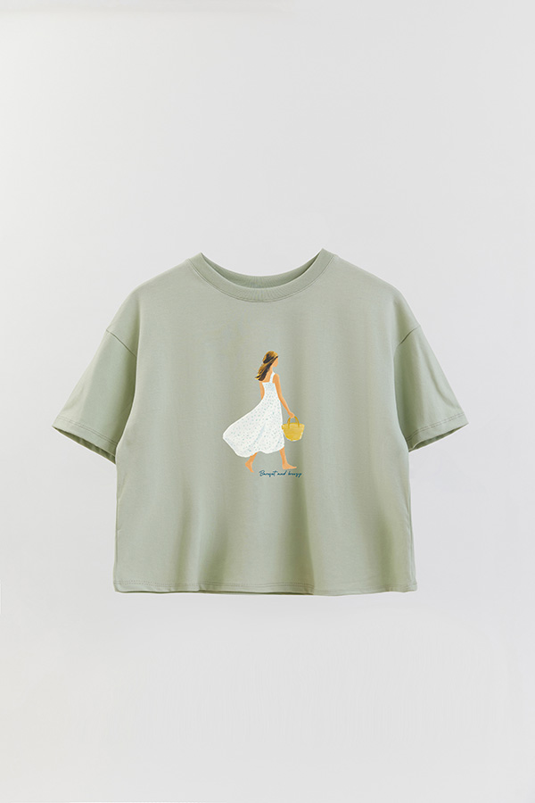 REMERA CROP ESTAMPADA COASTAL BAREFOOT AND BREEZE