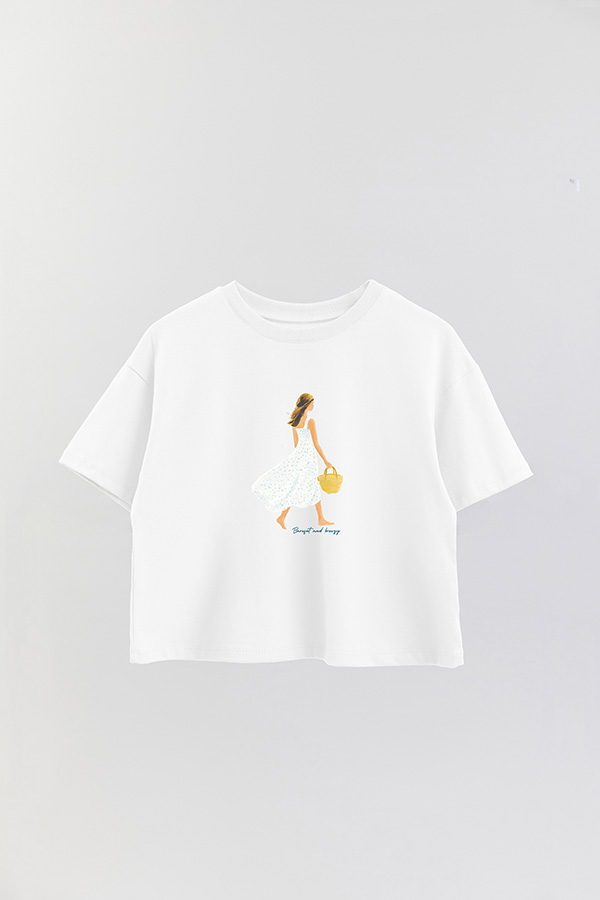 REMERA CROP ESTAMPADA COASTAL BAREFOOT AND BREEZE