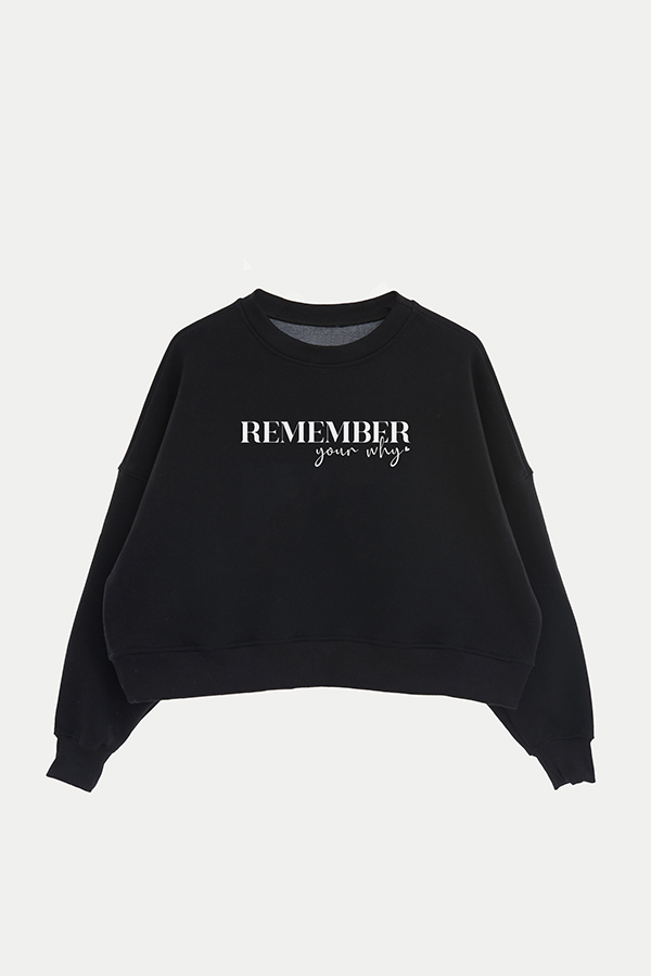 BUZO CROP ESTAMPADO MNM REMEMBER YOUR WHY