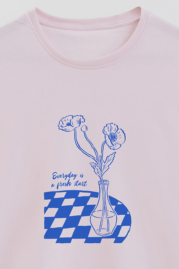 REMERA BASICA ESTAMPADA HD FRESH START
