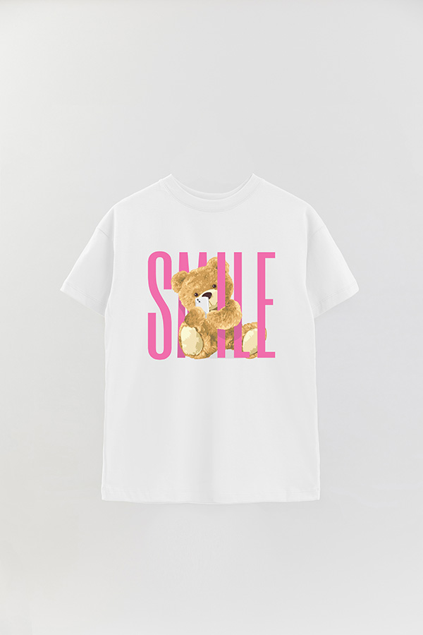 REMERA OVER ESTAMPADA UNISEX TEDDY SMILE