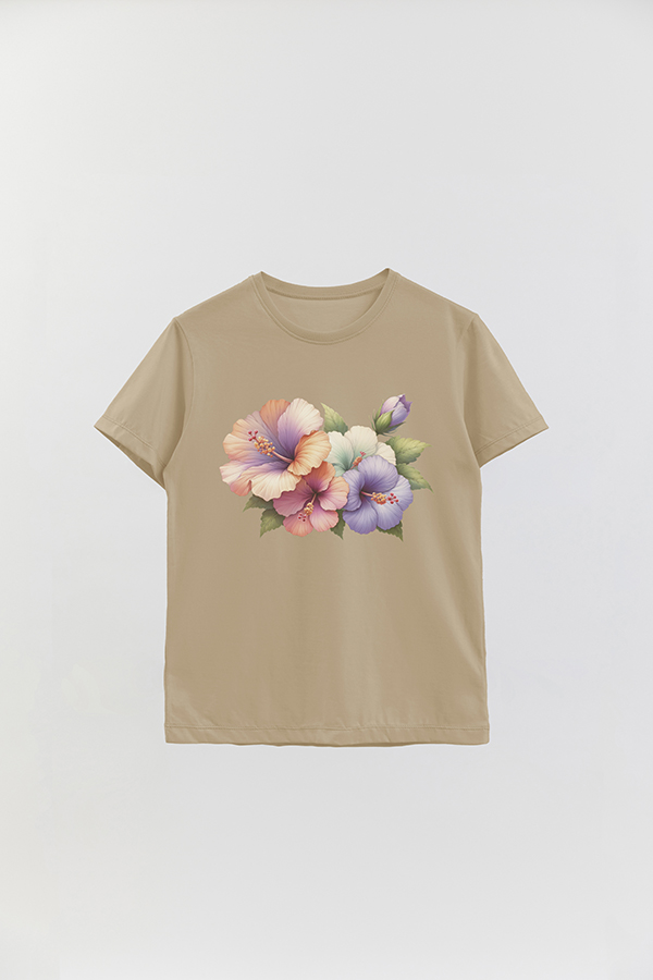 REMERA BASICA ESTAMPADA HIBISCUS B5