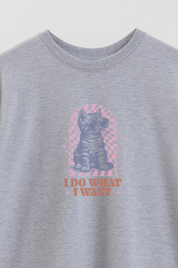 REMERA OVER ESTAMPADA CAT WANT
