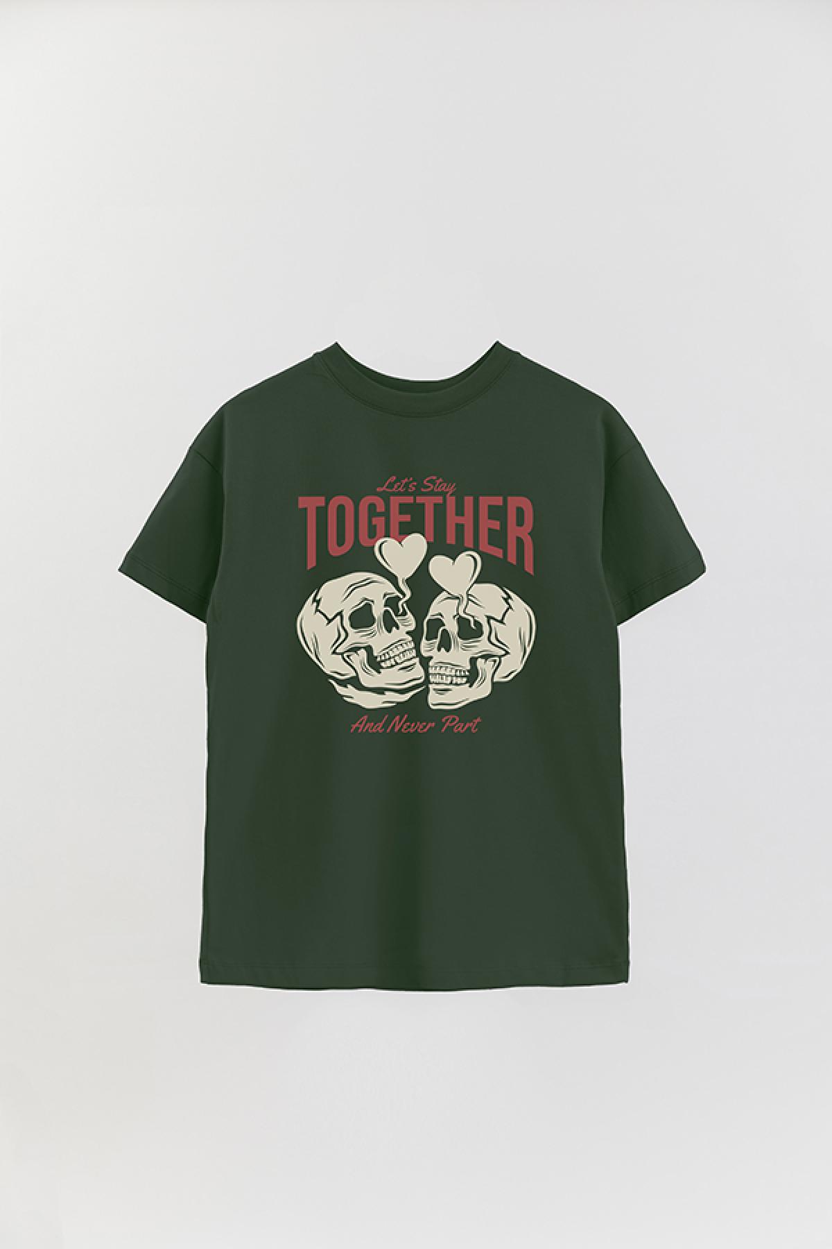 REMERA OVER ESTAMPADA GR LET'S STAY TOGETHER AND NEVER PART
