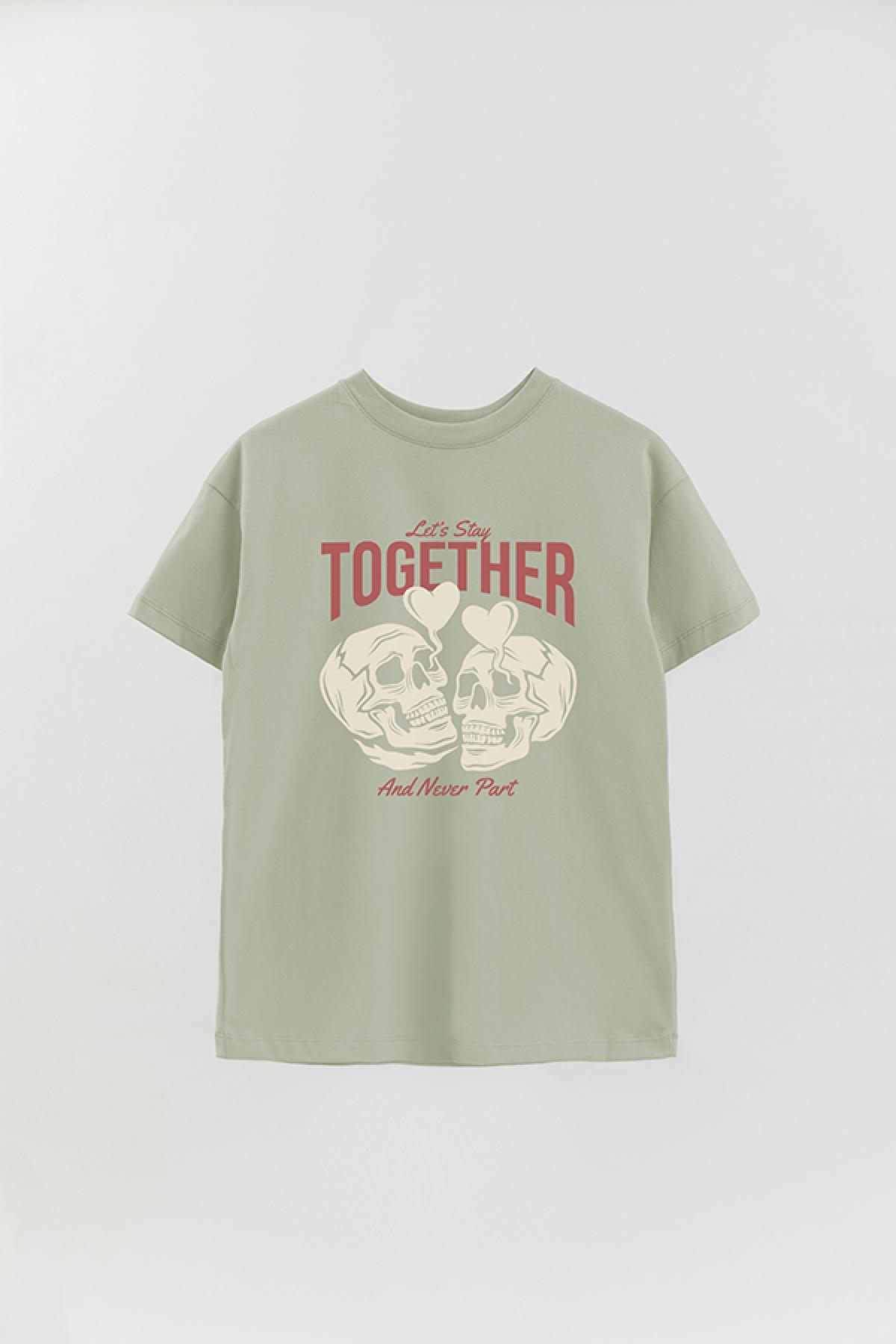 REMERA OVER ESTAMPADA GR LET'S STAY TOGETHER AND NEVER PART