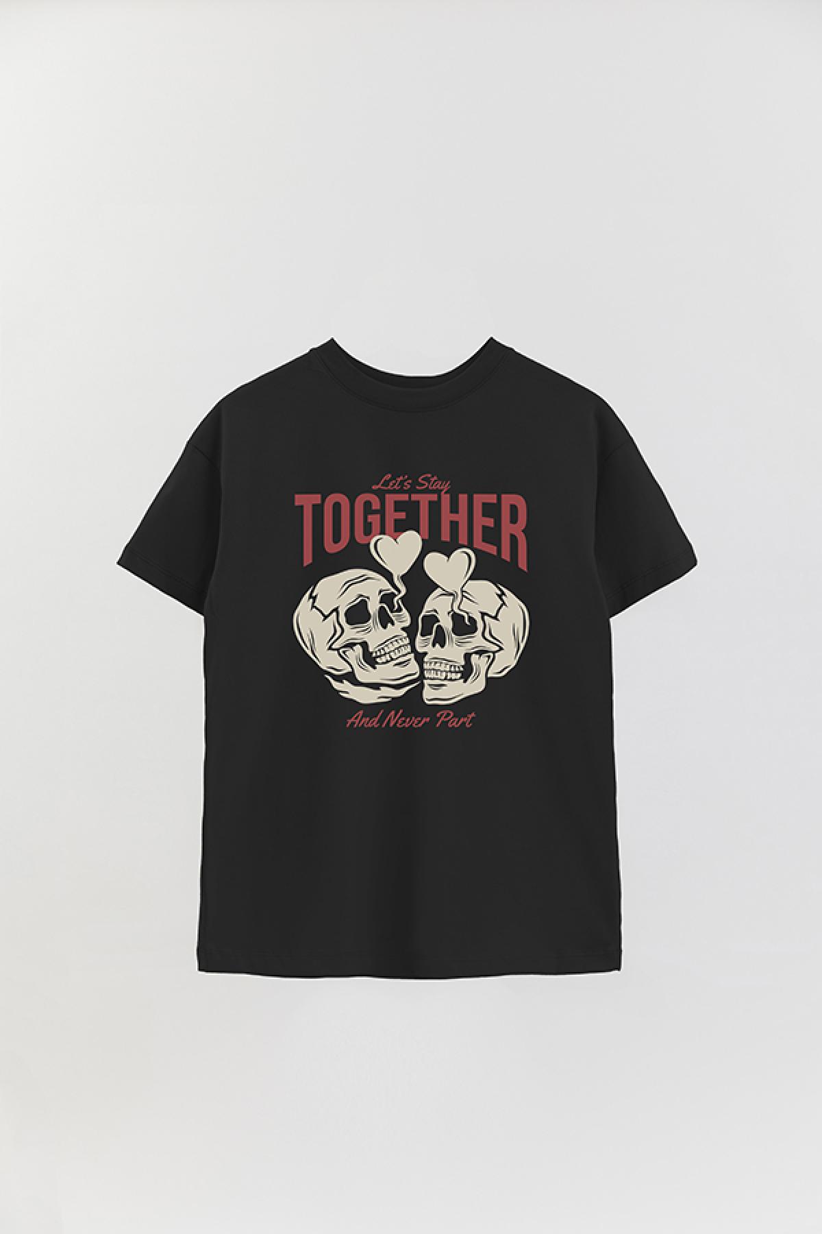 REMERA OVER ESTAMPADA GR LET'S STAY TOGETHER AND NEVER PART