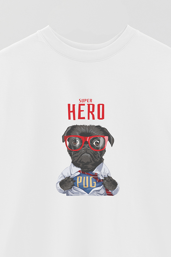REMERA OVER ESTAMPADA DOG SUPER HERO