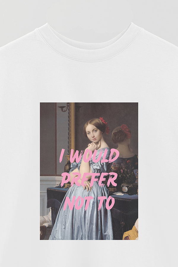 REMERA OVER ESTAMPADA ART COLLECTION 61 I WOULD PREFER NOT TO