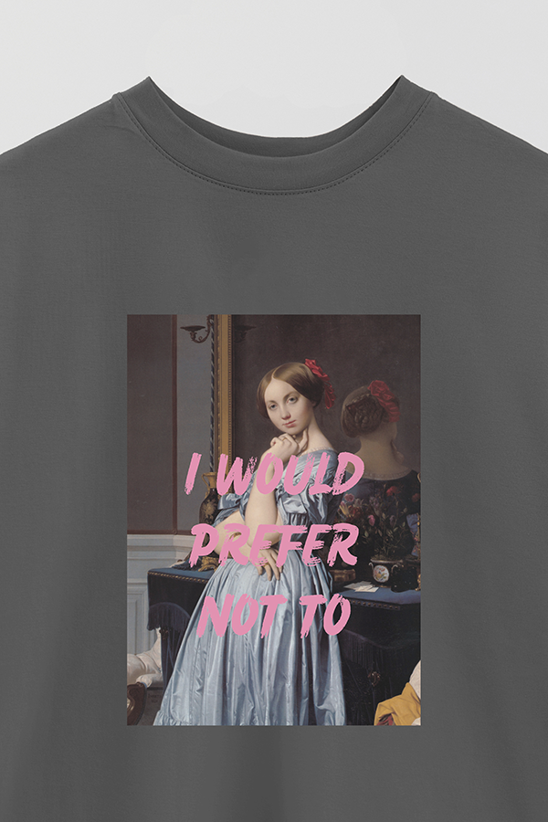 REMERA OVER ESTAMPADA ART COLLECTION 61 I WOULD PREFER NOT TO