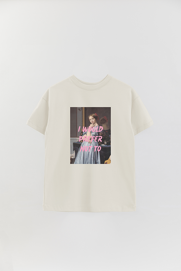 REMERA OVER ESTAMPADA ART COLLECTION 61 I WOULD PREFER NOT TO