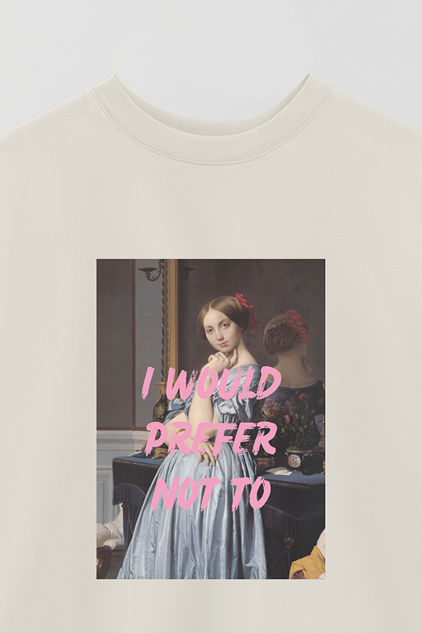REMERA OVER ESTAMPADA ART COLLECTION 61 I WOULD PREFER NOT TO
