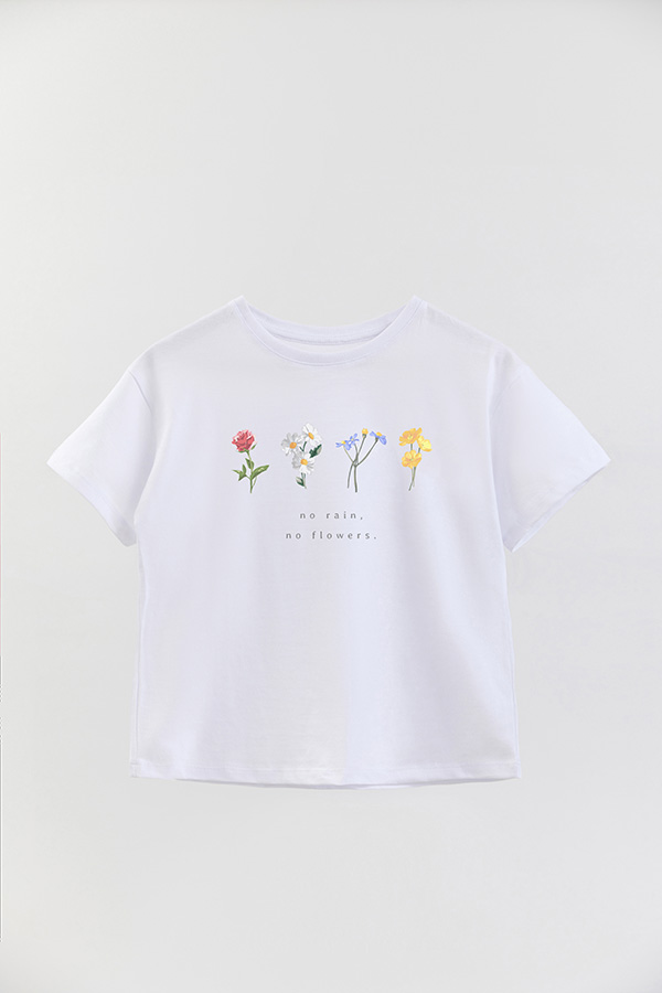 REMERA GIRL OVER NO RAIN NO FLOWER