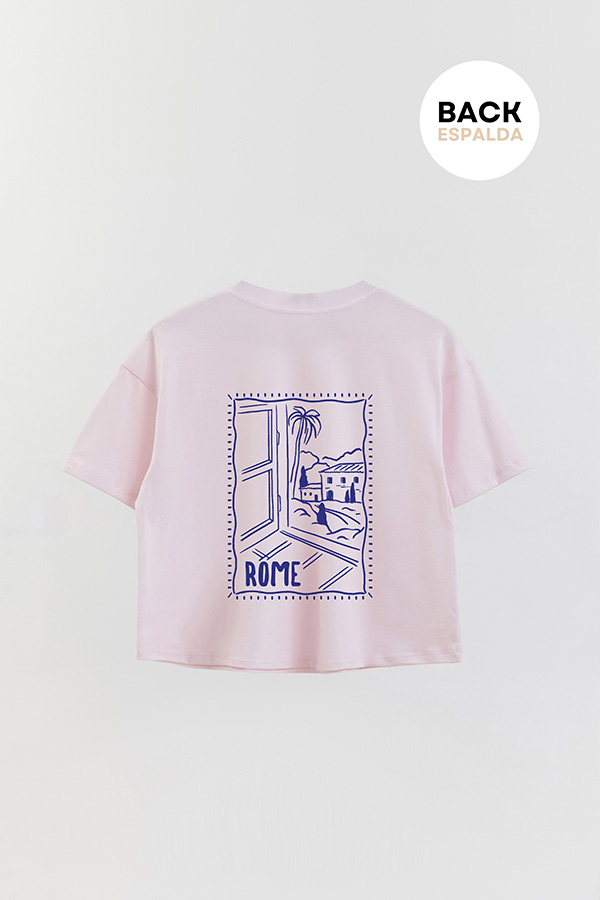 REMERA CROP FB ESTAMPADA ROME