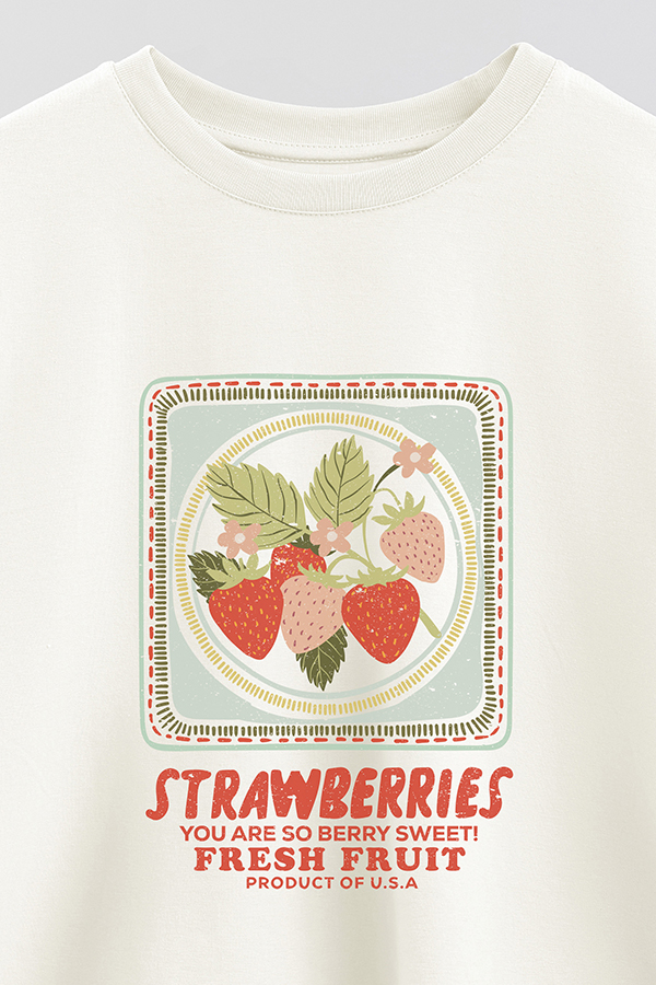 REMERA CROP ESTAMPADA FRSP STRAWBERRY PLATE