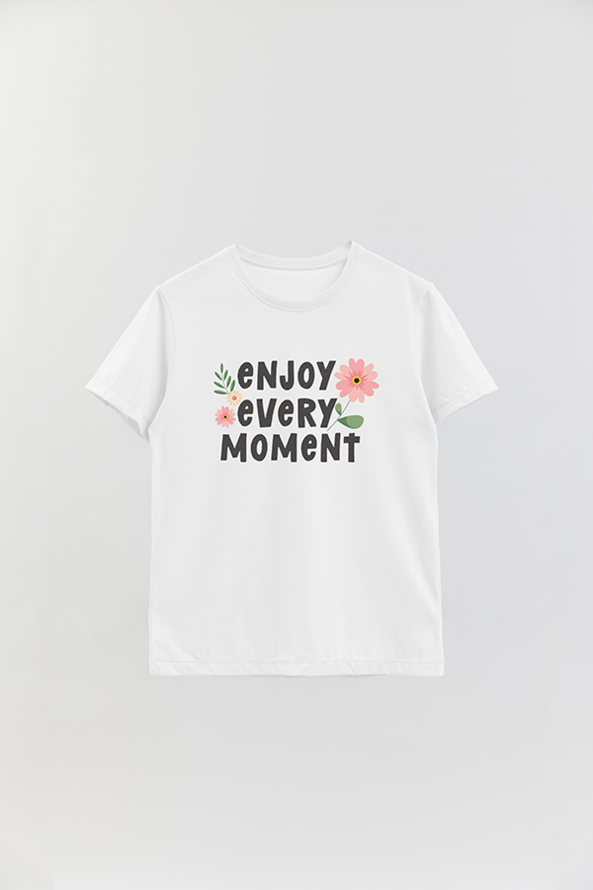REMERA BASICA ESTAMPADA FLO ENJOY EVERY MOMENT