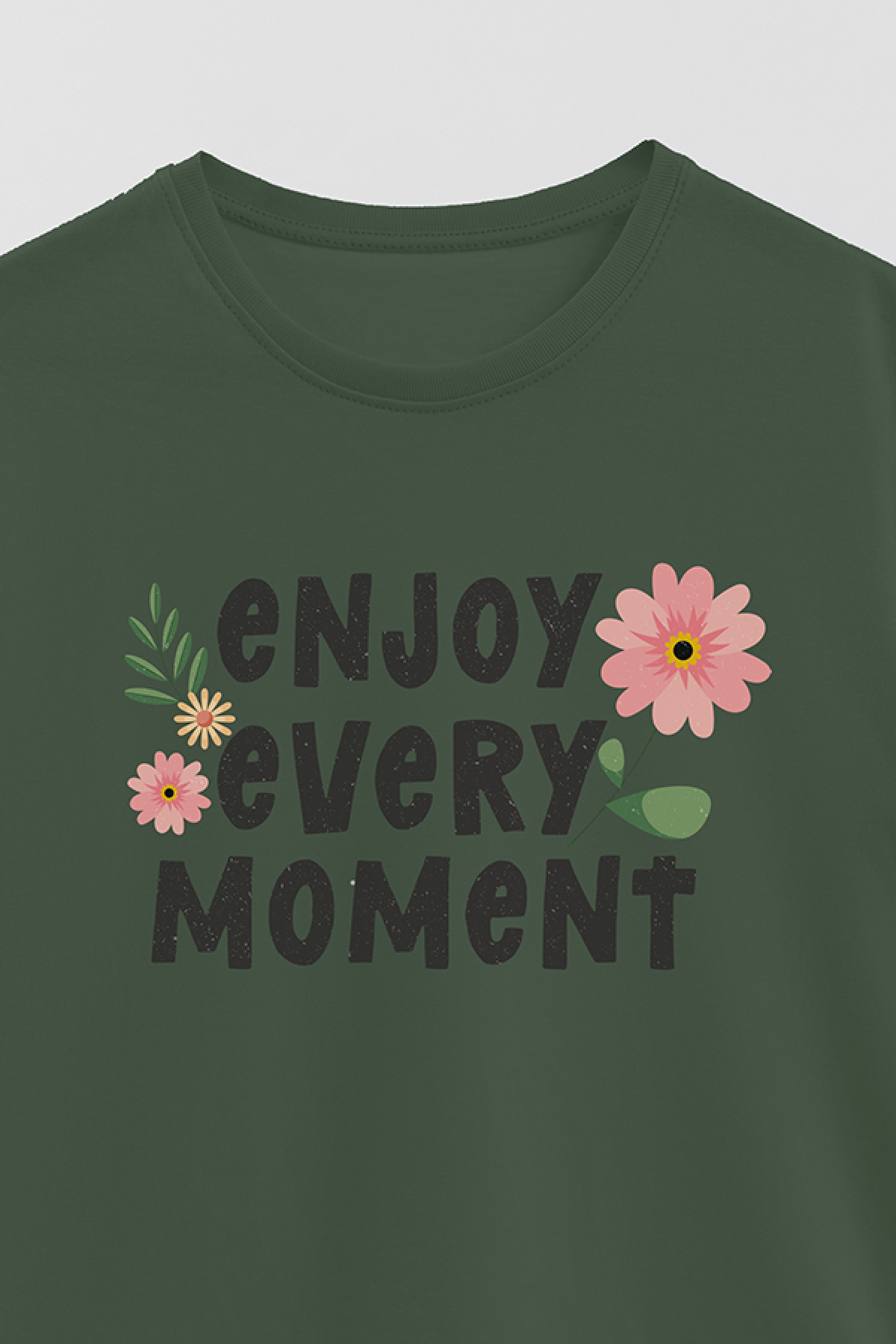 REMERA BASICA ESTAMPADA FLO ENJOY EVERY MOMENT