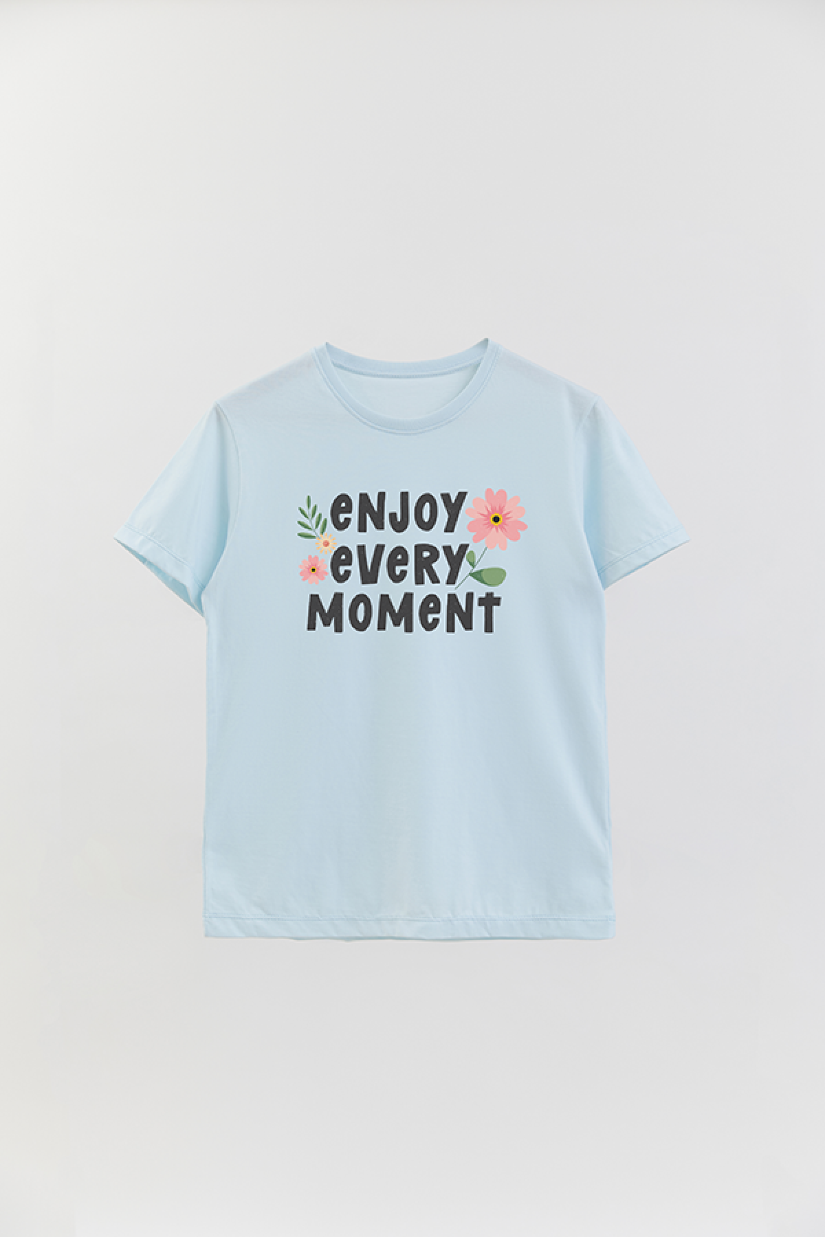 REMERA BASICA ESTAMPADA FLO ENJOY EVERY MOMENT