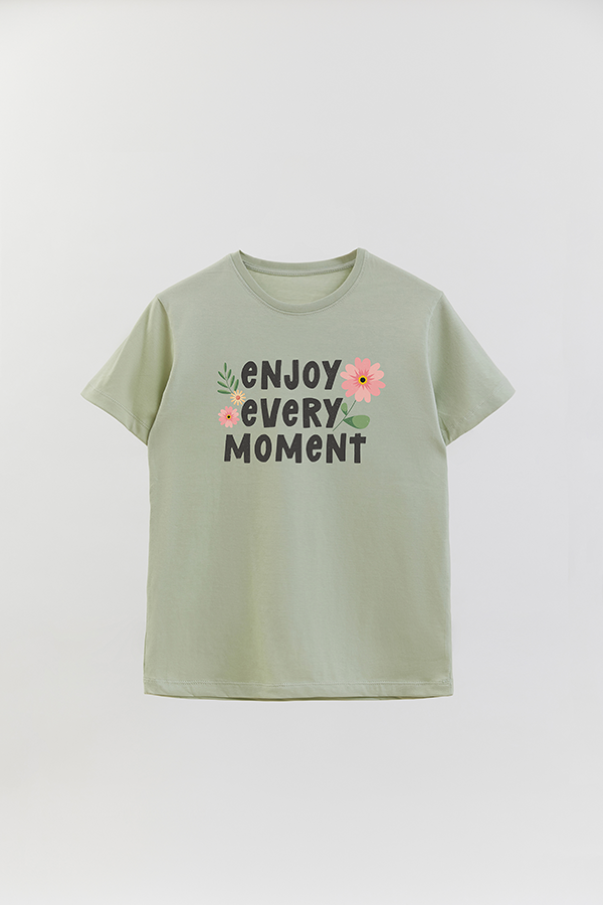 REMERA BASICA ESTAMPADA FLO ENJOY EVERY MOMENT
