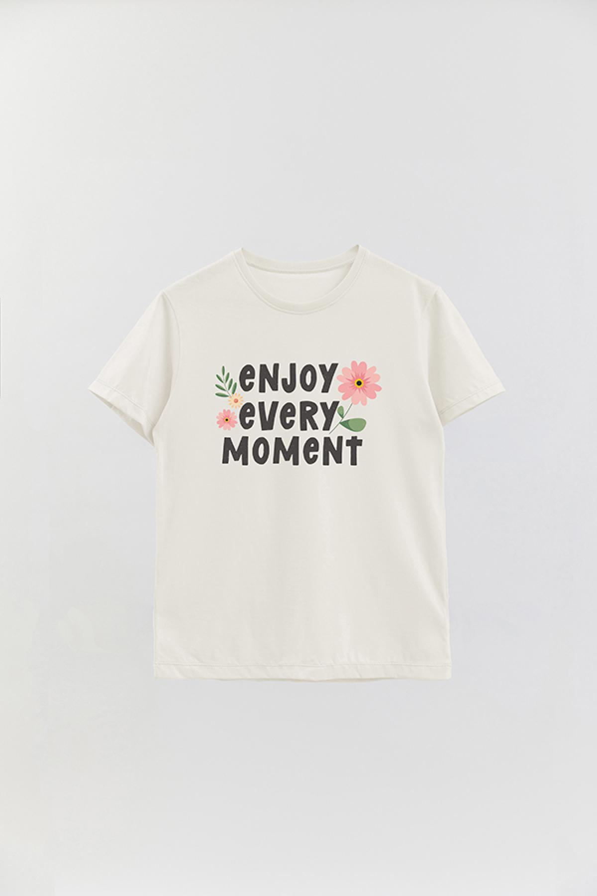 REMERA BASICA ESTAMPADA FLO ENJOY EVERY MOMENT