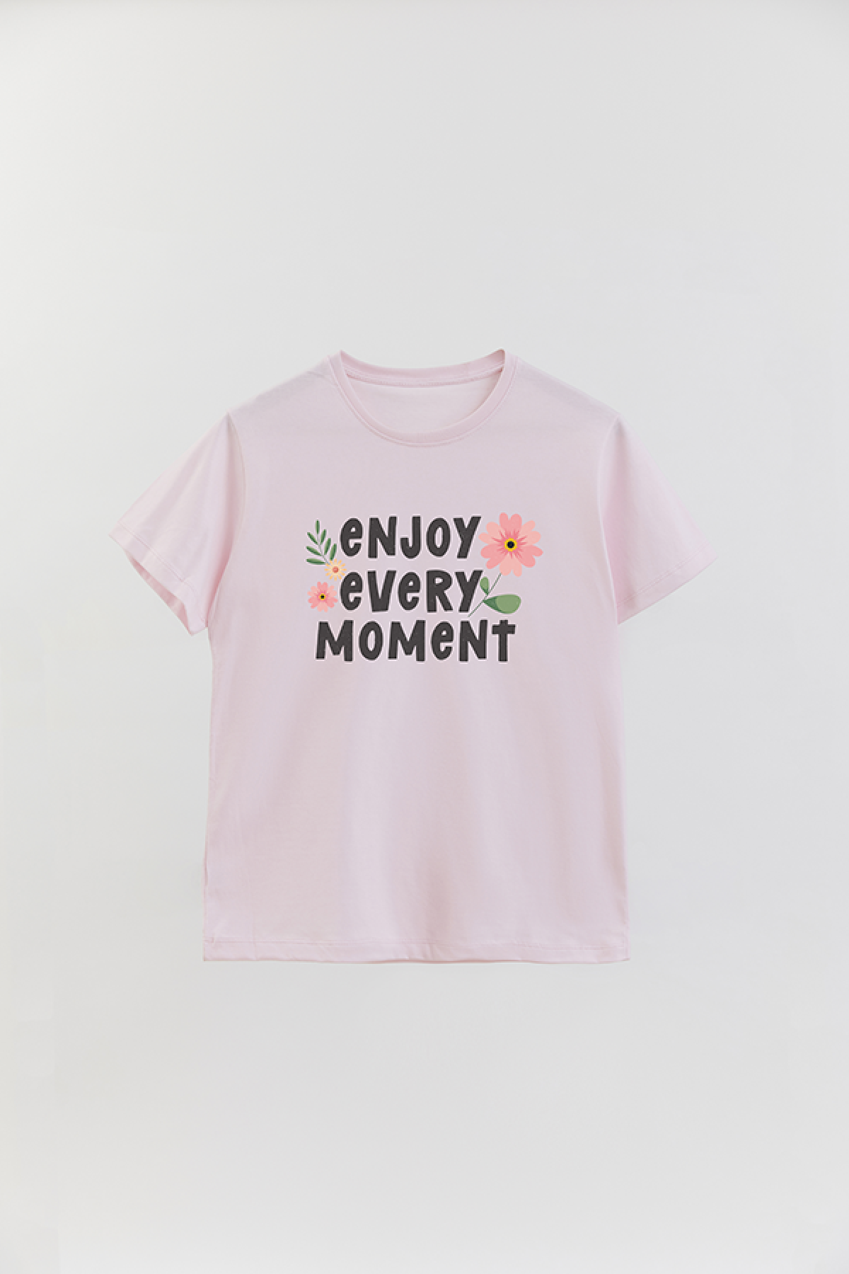 REMERA BASICA ESTAMPADA FLO ENJOY EVERY MOMENT
