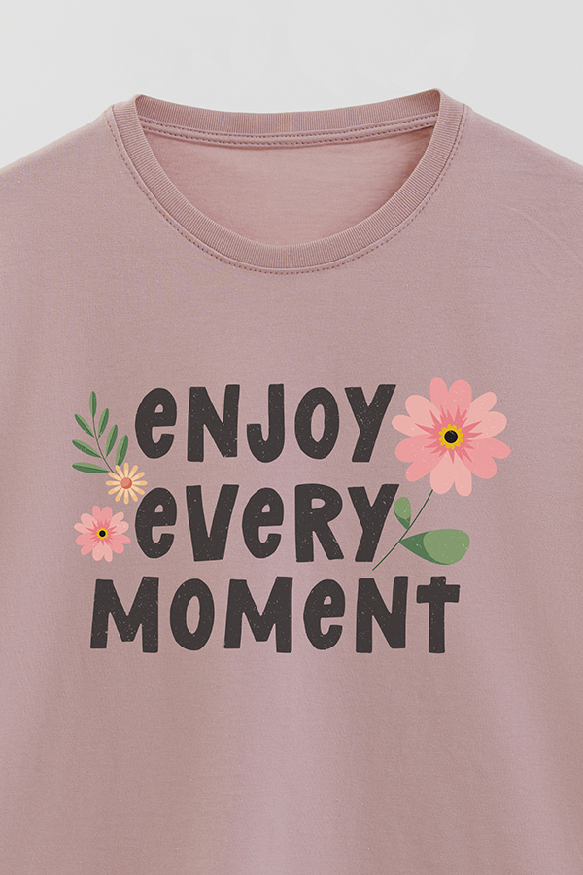 REMERA BASICA ESTAMPADA FLO ENJOY EVERY MOMENT