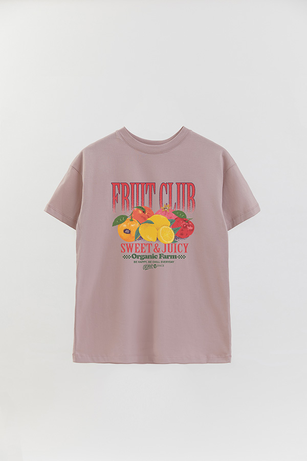 REMERA OVER ESTAMPADA FRUIT CLUB