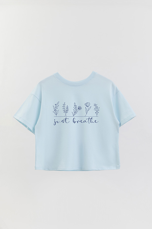 REMERA CROP ESTAMPADA BL JUST BREATHE