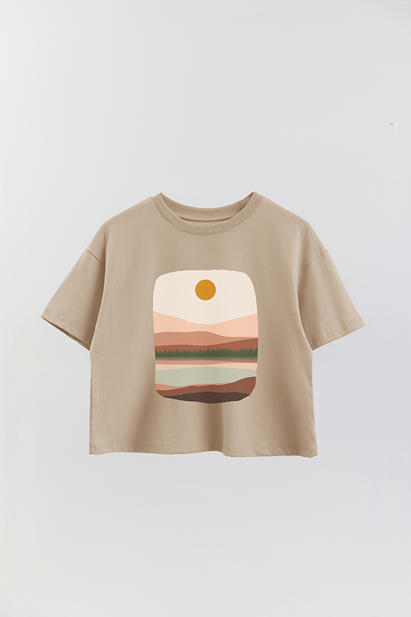 REMERA CROP ESTAMPADA ART 153