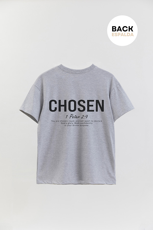 REMERA OVER ESTAMPADA UNISEX ESPALDA CHOSEN