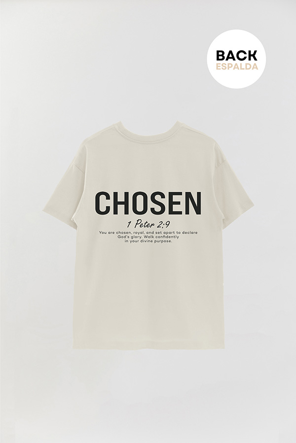 REMERA OVER ESTAMPADA UNISEX ESPALDA CHOSEN