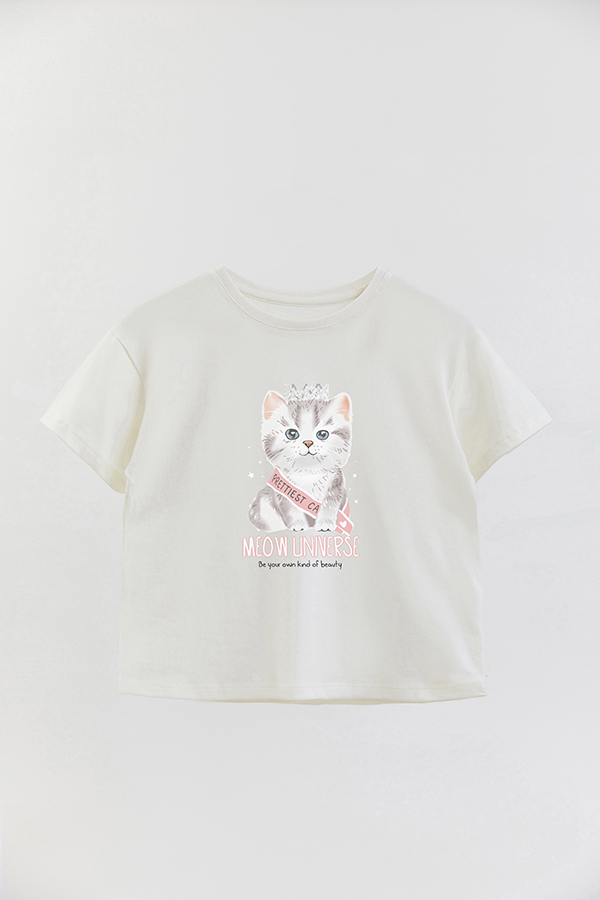 REMERA GIRL OVER KITTY DREAMS MEOW UNIVERSE