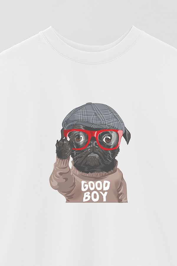 REMERA OVER ESTAMPADA DOG GOOD BOY