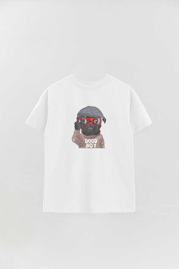 REMERA OVER ESTAMPADA DOG GOOD BOY