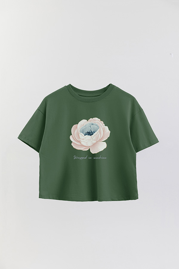 REMERA CROP ESTAMPADA COASTAL WRAPPED IN SUNSHINE