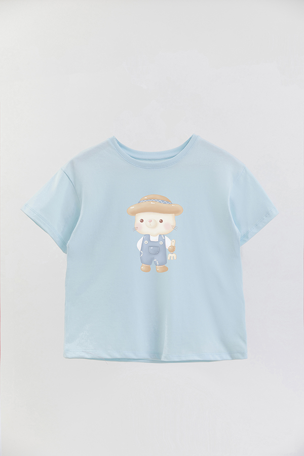 REMERA GIRL OVER HARVEST CAT FARMER