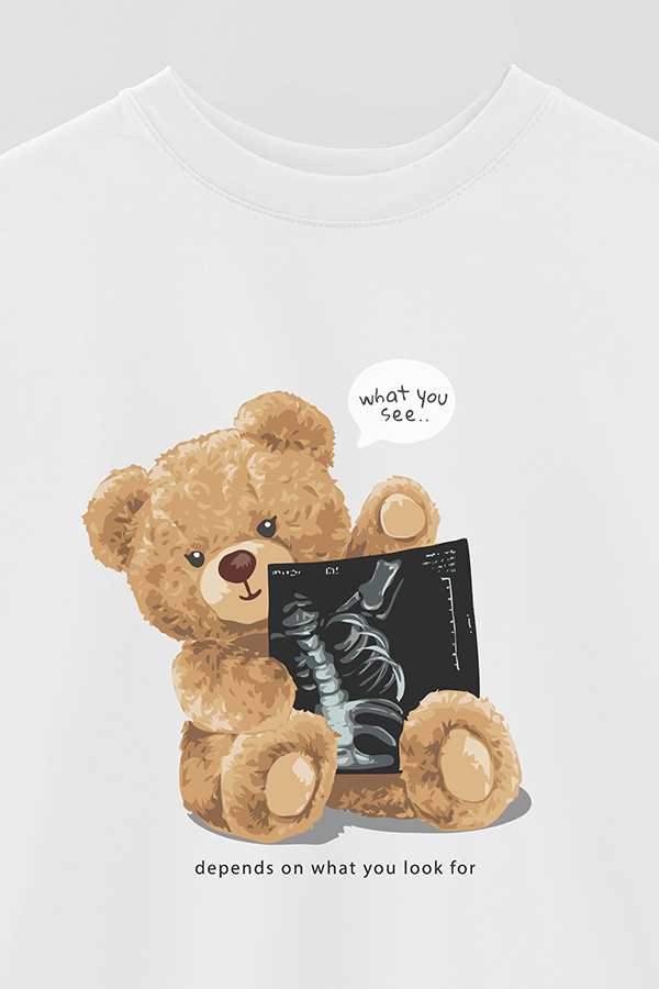 REMERA OVER ESTAMPADA UNISEX TEDDY WHAT YOU SEE