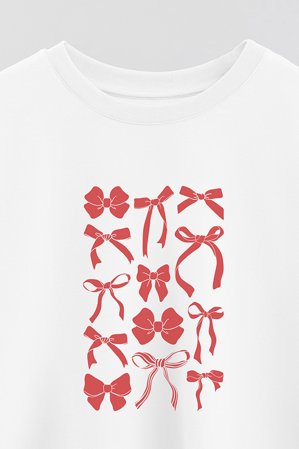 REMERA CROP ESTAMPADA RED BOWS